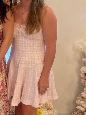 LoveShackFancy Shai Linen Gingham Mini Dress